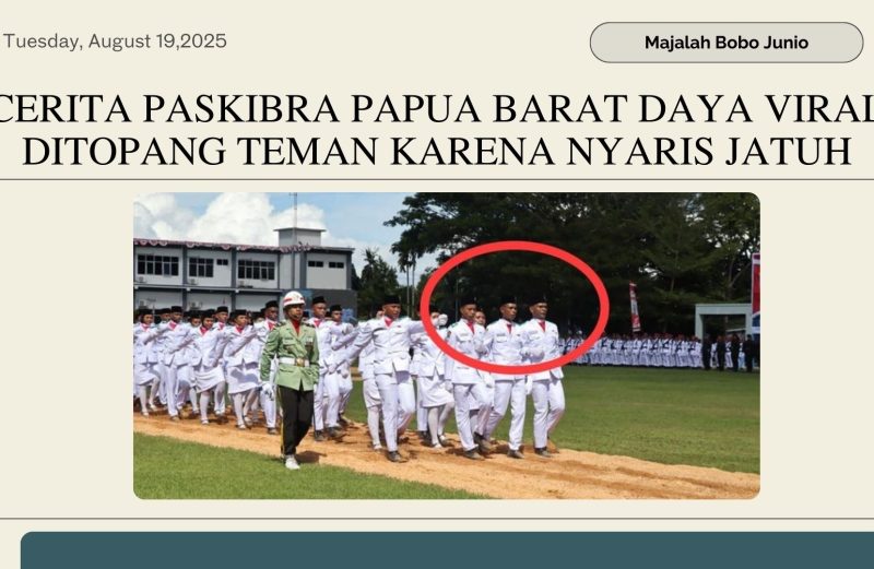 Paskibra Papua Barat Daya Viral Ditopang Teman karena Nyaris Jatuh